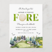 Golftoerbeurt Fore Time naar Par-t-shirt 4th Birth Briefkaart (Voorkant)