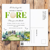 Golftoerbeurt Fore Time naar Par-t-shirt 4th Birth Briefkaart