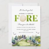 Golftoerbeurt Fore Time naar Par-t-shirt 4th Birth Kaart (Voorkant)