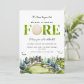 Golftoerbeurt Fore Time naar Par-t-shirt 4th Birth Kaart (Staand voorkant)