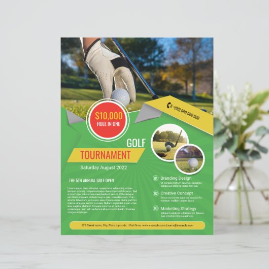 Golftoernooi Flyer Sjabloon (Staand voorkant)