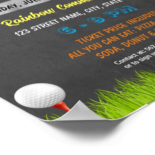 Golftoernooi Fundraiser sjabloon Poster (Hoek)