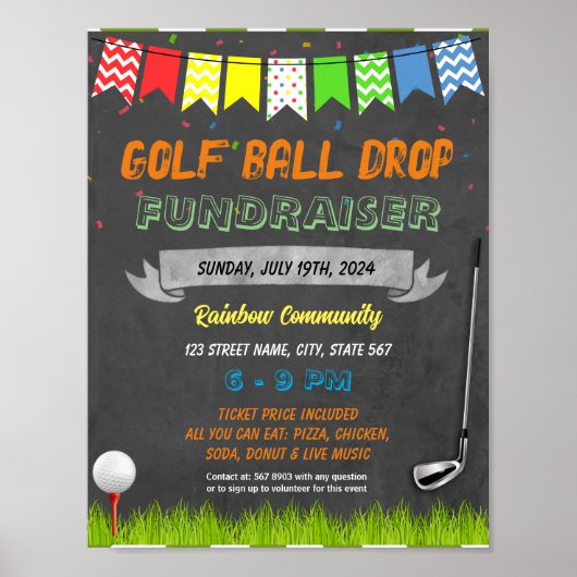 Golftoernooi Fundraiser sjabloon Poster (Voorkant)