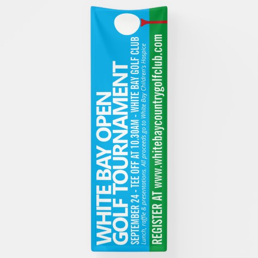 Golftoernooi golfen eenvoudig grafisch evenement  spandoek (Verticaal)