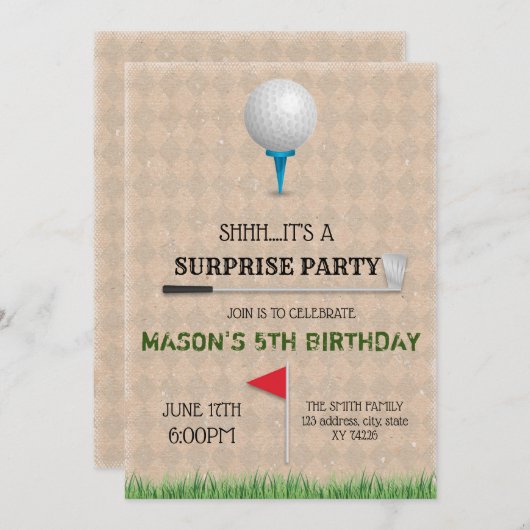 Golftoernooi Kaart (Voorkant / Achterkant)