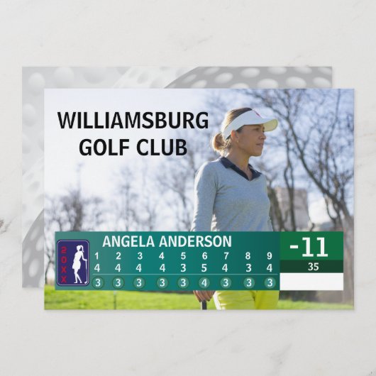 GOLFTOERNOOI LOW SCORE GOLFER AWARD KAART (Voorkant / Achterkant)