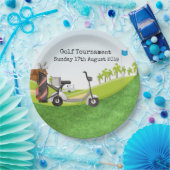 Golftoernooi met uitzicht golfbaan papieren bordje (Feest)