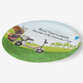 Golftoernooi met uitzicht golfbaan papieren bordje (Gekanteld)