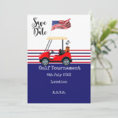 Golftoernooi met vlag van Amerika op groen Kaart (Staand voorkant)