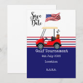 Golftoernooi met vlag van Amerika op groen Kaart (Voorkant / Achterkant)