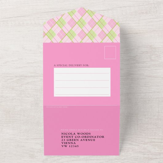 Golftoernooi roze, aangepaste foto RSVP All In One Uitnodiging (Buitenkant)