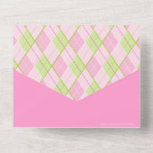 Golftoernooi roze, aangepaste foto RSVP All In One Uitnodiging (Achterkant)