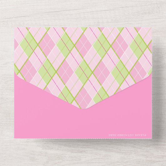 Golftoernooi roze, aangepaste foto RSVP All In One Uitnodiging (Achterkant)