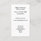 Golftraining Instructeur Klassen Visitekaartje (Achterkant)