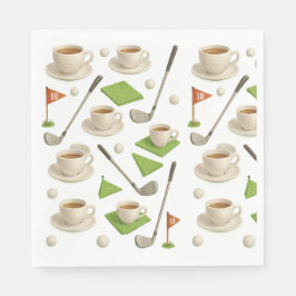 Golftron en koffie met vlag servet