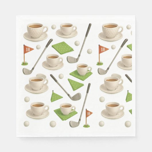 Golftron en koffie met vlag servet (Voorkant)