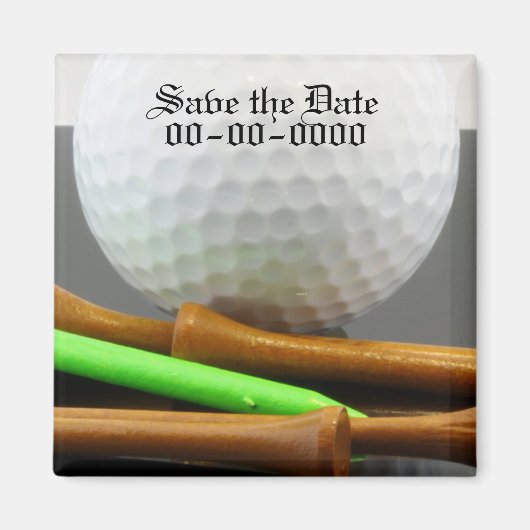 Golfuitje Sla de datum op Magneet (Voorkant)