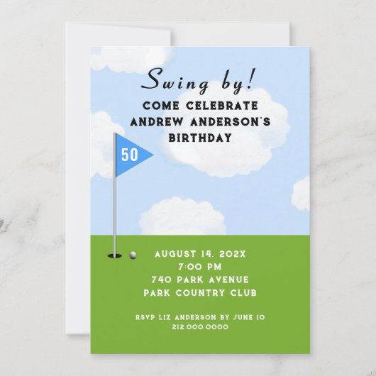 Golfuitnodigingen Kaart (Voorkant)