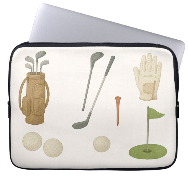 Golfuitrusting geschenken voor golfer laptop sleeve (Voorkant)