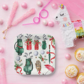 Golfuitrusting Kerst Decoratie golfer feest Papieren Bordje (Feest)