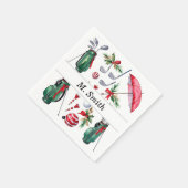 Golfuitrusting Kerst Decoratie golfer feest Servet (Hoek)