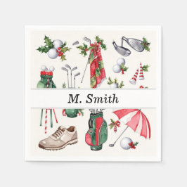 Golfuitrusting Kerst Decoratie golfer feest Servet