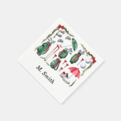 Golfuitrusting Kerst Decoratie golfer feest Servet (Hoek)