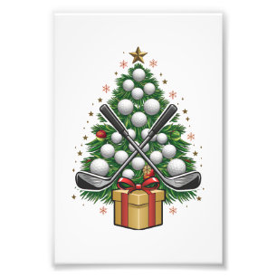 Golfuitrusting Kerstboom Kerst Golf Foto Afdruk