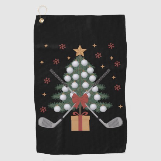 Golfuitrusting Kerstboom Kerst Golf Golfhanddoek (Voorkant)
