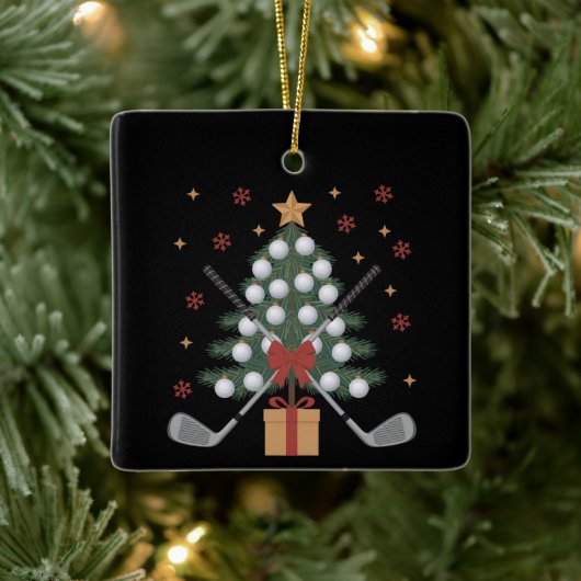 Golfuitrusting Kerstboom Kerst Golf Keramisch Ornament (Boom)