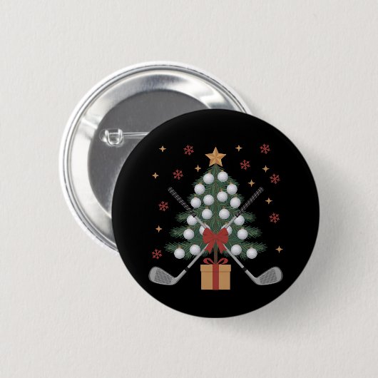 Golfuitrusting Kerstboom Kerst Golf Ronde Button 5,7 Cm (Voorkant /achterkant)
