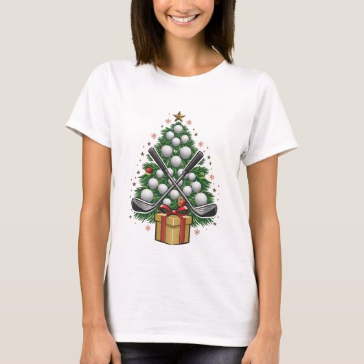 Golfuitrusting Kerstboom Kerst Golf T-shirt (Voorkant)