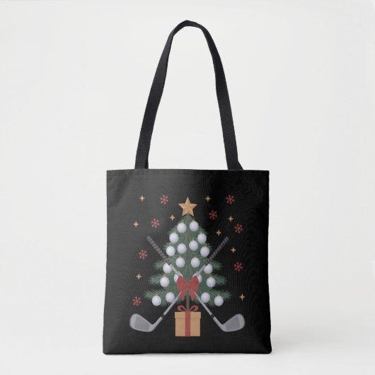 Golfuitrusting Kerstboom Kerst Golf Tote Bag (Voorkant)
