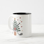 Golfuitrusting Kerstboom Kerst Golf Tweekleurige Koffiemok (Voorkant links)