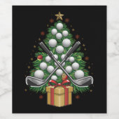 Golfuitrusting Kerstboom Kerst Golf Wijn Etiket (Enkel label)