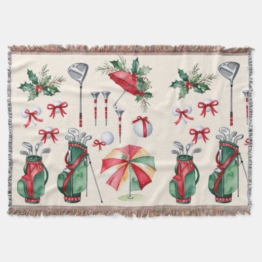Golfuitrusting Kerstdecoratie voor golfer Deken (Voorkant)