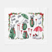 Golfuitrusting Kerstdecoratie voor golfer Fleece Deken (Voorkant (Horizontaal))