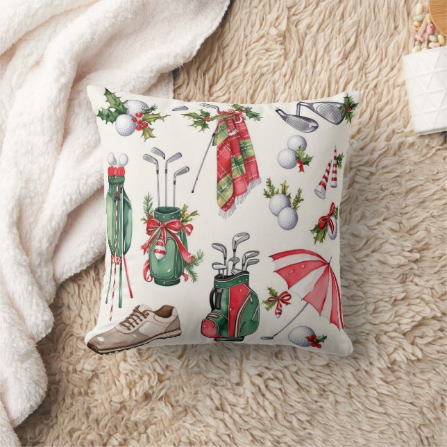Golfuitrusting Kerstdecoratie voor golfer Kussen (Deken)