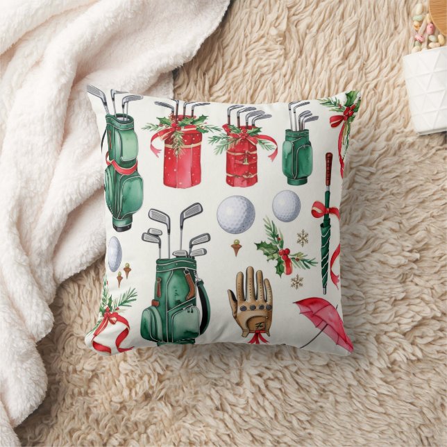 Golfuitrusting Kerstdecoratie voor golfer Kussen (Deken)