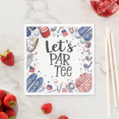 Golfuitrusting met tekst Laat Par Tee Golf Feestje Servet (Insitu)