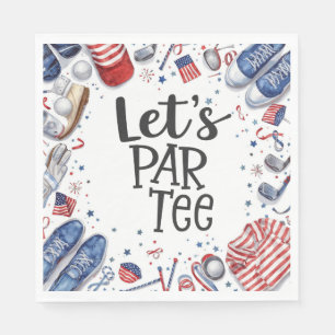 Golfuitrusting met tekst Laat Par Tee Golf Feestje Servet