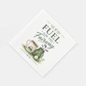 Golfuitrusting met tekst op groen servet (Hoek)