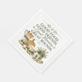 Golfuitrusting met tekst op groen servet (Hoek)