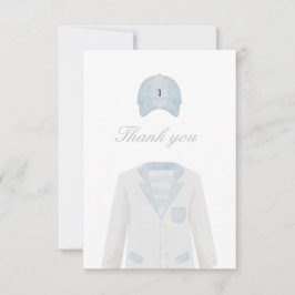 Golfuniform baby shower dank u kaart