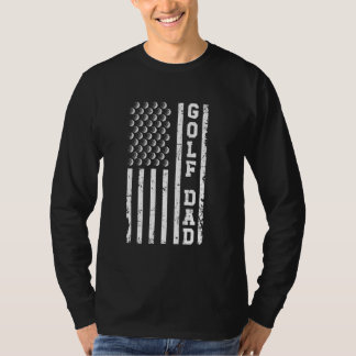 Golfvader Amerikaanse vlag golfer vader van een go T-shirt
