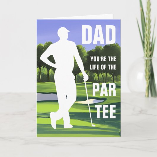 Golfvader Leven van het Par T-shirt Grappige Vader Bedankkaart (Voorkant)