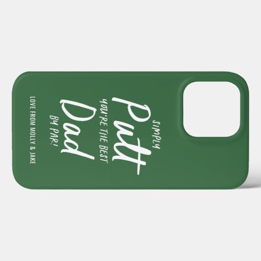 Golfvader moderne groene typografie grappig Case-Mate iPhone case (Achterkant (horizontaal))