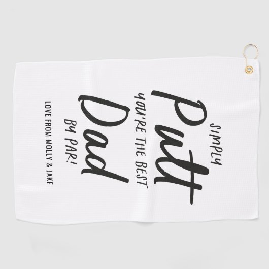 Golfvader moderne zwarte witte typografie grappig golfhanddoek (Horizontaal)