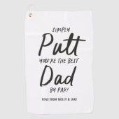 Golfvader moderne zwarte witte typografie grappig golfhanddoek (Voorkant)