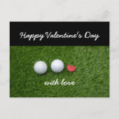 GolfValentijnsdag met golfbal en rood hart Feestdagenkaart (Voorkant)